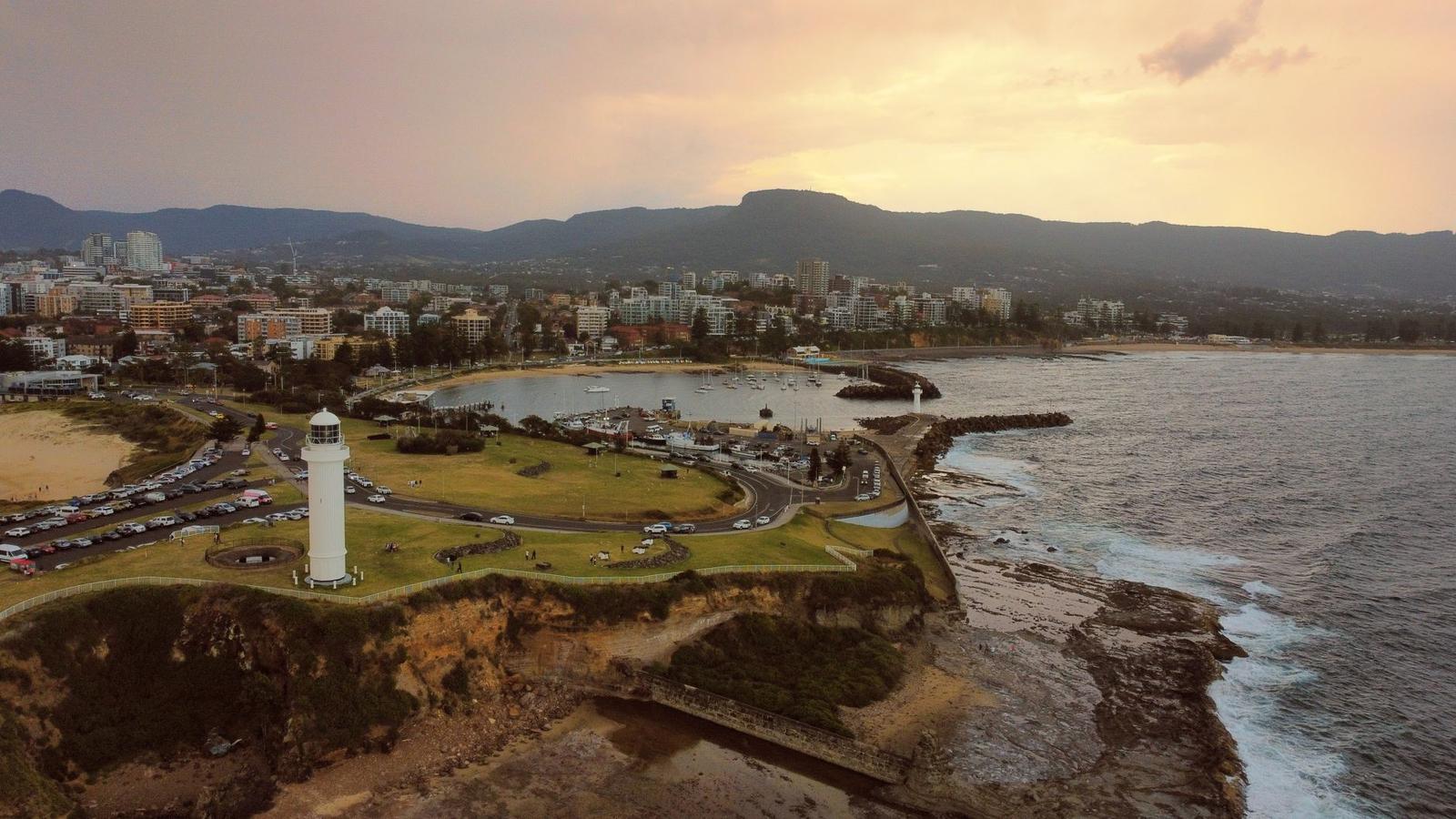 Aerial View of Wollongong Illawarra Australia